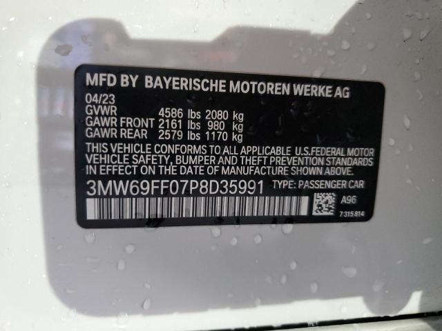 3MW69FF07P8D35991 - 2023 BMW 330I WHITE photo 12
