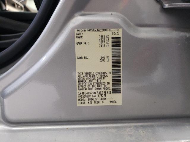 1N4BL4BV2PN362933 - 2023 NISSAN ALTIMA S SILVER photo 12