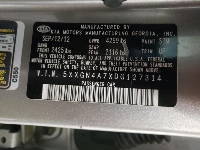 5XXGN4A7XDG127314 - 2013 KIA OPTIMA EX SILVER photo 13