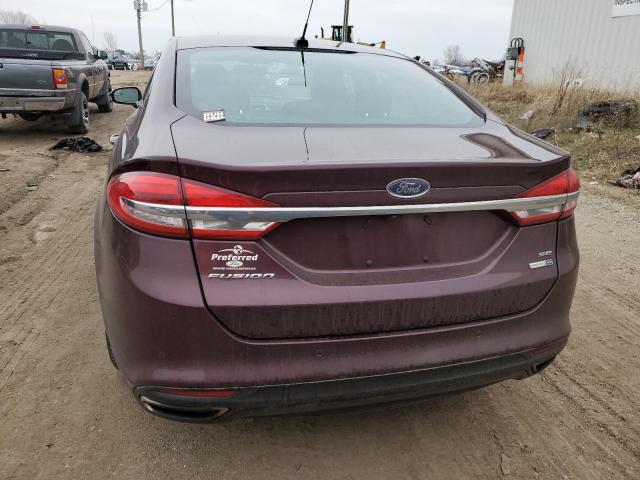 3FA6P0T91HR170563 - 2017 FORD FUSION SE BURGUNDY photo 6