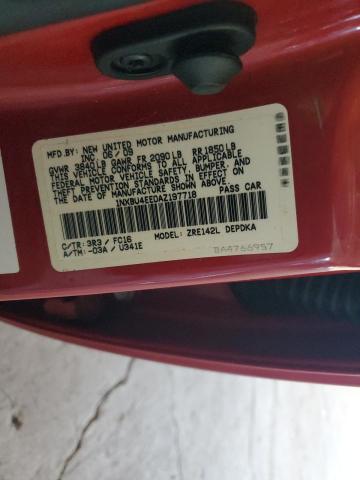 1NXBU4EE0AZ197718 - 2010 TOYOTA COROLLA BASE RED photo 12