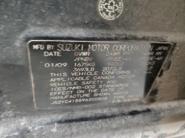 JS2YC415596200805 - 2009 SUZUKI SX4 BLACK photo 12