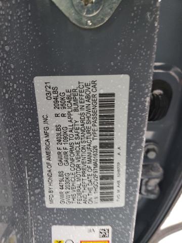 1HGCV2F97MA016326 - 2021 HONDA ACCORD TOURING GRAY photo 13