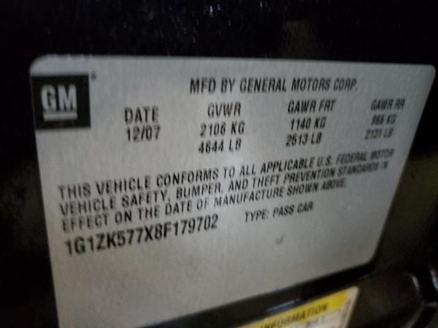 1G1ZK577X8F179702 - 2008 CHEVROLET MALIBU LTZ შავი ფოტო 13