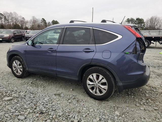 5J6RM3H78DL008344 - 2013 HONDA CR-V EXL BLUE photo 2