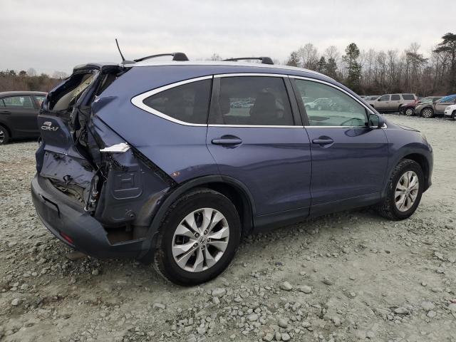 5J6RM3H78DL008344 - 2013 HONDA CR-V EXL BLUE photo 3