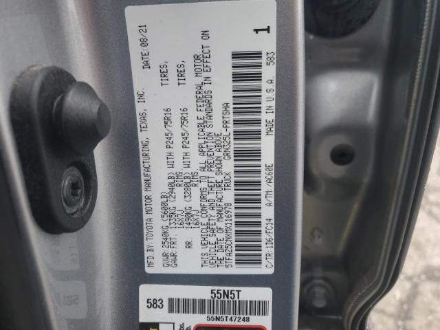 5TFAZ5CNXMX116978 - 2021 TOYOTA TACOMA DOUBLE CAB SILVER photo 12