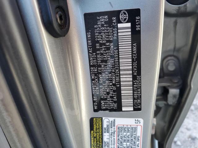 4T1BE32K35U969961 - 2005 TOYOTA CAMRY LE SILVER photo 12