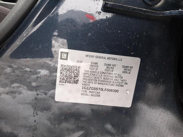 1G1ZG5ST0LF059390 - 2020 CHEVROLET MALIBU RS BLUE photo 12