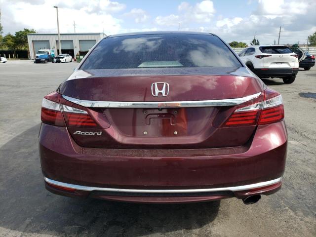 1HGCR2F3XHA081290 - 2017 HONDA ACCORD LX MAROON photo 6