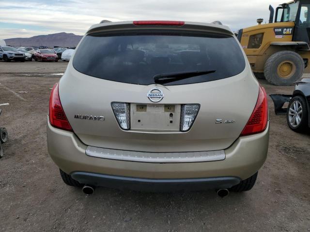 JN8AZ08W66W540918 - 2006 NISSAN MURANO SL GOLD photo 6