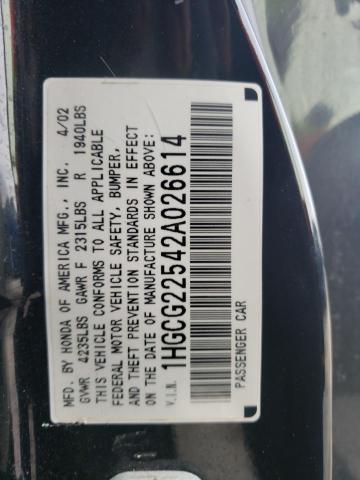 1HGCG22542A026614 - 2002 HONDA ACCORD EX BLACK photo 13