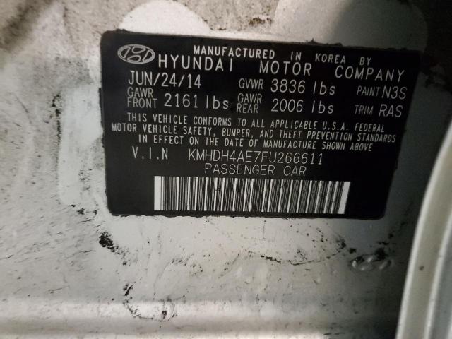 KMHDH4AE7FU266611 - 2015 HYUNDAI ELANTRA SE SILVER photo 12