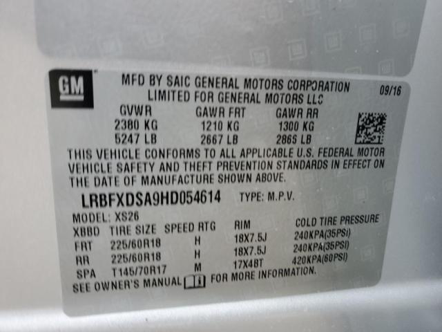 LRBFXDSA9HD054614 - 2017 BUICK ENVISION ESSENCE SILVER photo 14