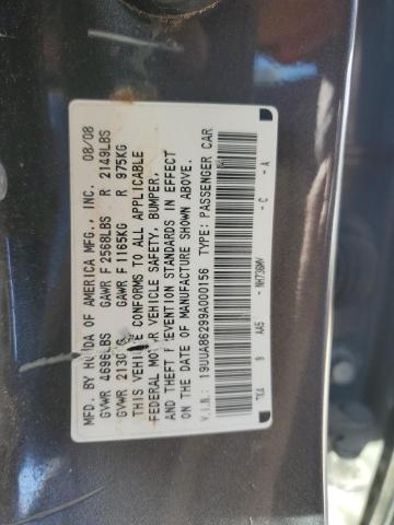 19UUA86299A000156 - 2009 ACURA TL GRAY photo 12