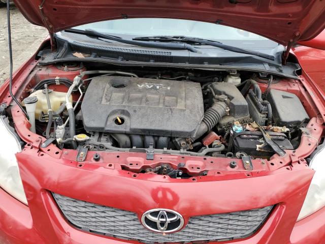 2T1BU4EE0AC520280 - 2010 TOYOTA COROLLA BASE RED photo 11