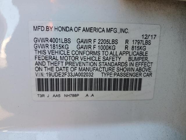 19UDE2F33JA002032 - 2018 ACURA ILX BASE WATCH PLUS WHITE photo 13