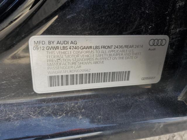 WAUAFAFL8DN020562 - 2013 AUDI A4 PREMIUM BLACK photo 12