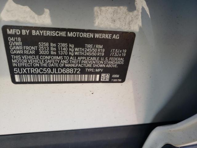 5UXTR9C59JLD68872 - 2018 BMW X3 XDRIVE30I WHITE photo 13