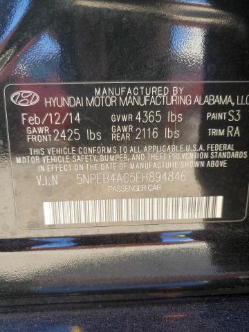 5NPEB4AC5EH894846 - 2014 HYUNDAI SONATA GLS BLACK photo 13