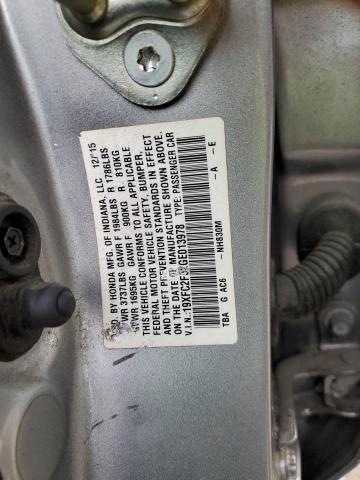 19XFC2F52GE013978 - 2016 HONDA CIVIC LX GRAY photo 12