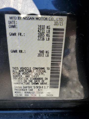 1N4AL3AP3FC599417 - 2015 NISSAN ALTIMA 2.5 GRAY photo 13