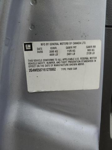 2G4WE587161278862 - 2006 BUICK LACROSSE CXS 蓝色 照片 12