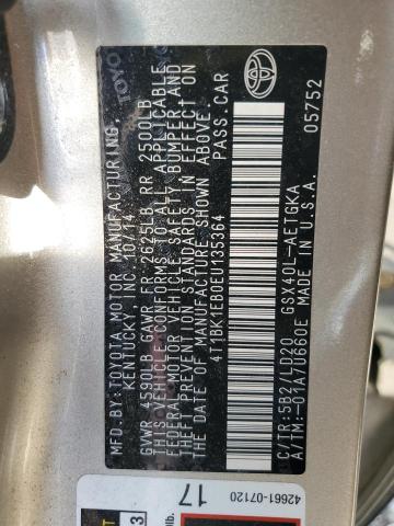 4T1BK1EB0EU135364 - 2014 TOYOTA AVALON BASE 灰色 照片 12