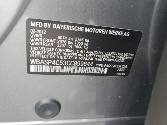 WBASP4C53CC899844 - 2012 BMW 550 XIGT GRAY photo 12