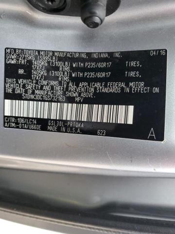 5TDYK3DC1GS732163 - 2016 TOYOTA SIENNA XLE SILVER photo 13