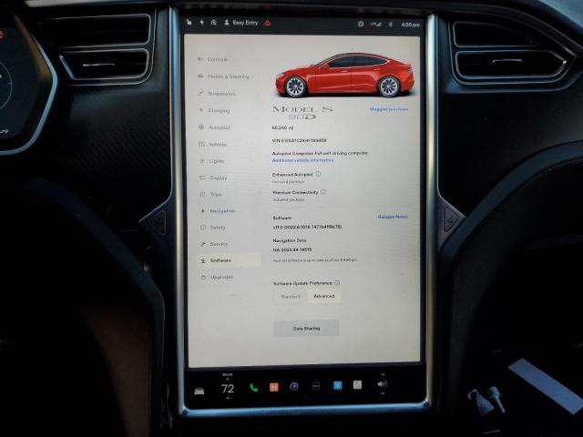 5YJSA1E29HF189458 - 2017 TESLA MODEL S წითელი ფოტო 9