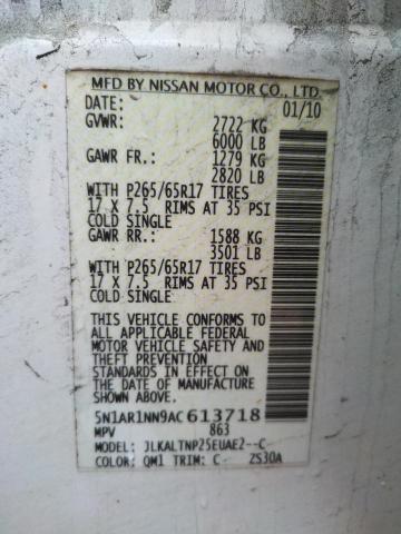 5N1AR1NN9AC613718 - 2010 NISSAN PATHFINDER S WHITE photo 13