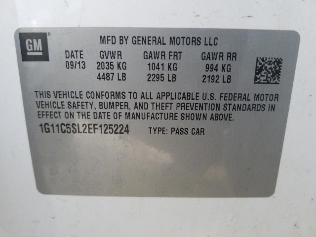 1G11C5SL2EF125224 - 2014 CHEVROLET MALIBU 1LT  照片 10