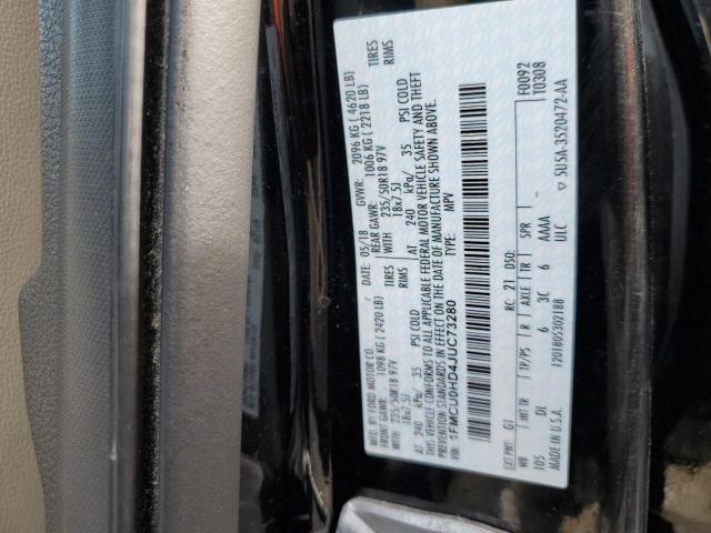 1FMCU0HD4JUC73280 - 2018 FORD ESCAPE SEL BLACK photo 14