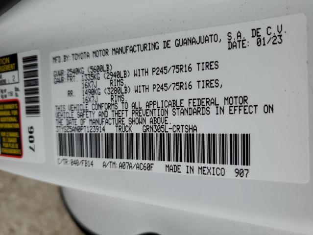 3TYSZ5AN0PT123914 - 2023 TOYOTA TACOMA ACCESS CAB თეთრი ფოტო 13
