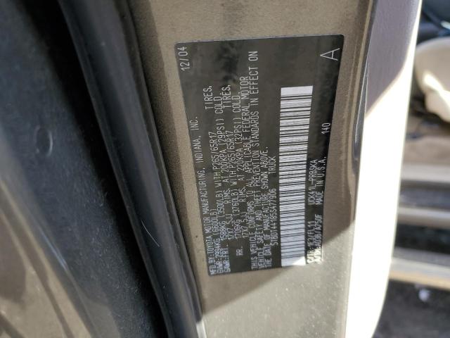 5TBDT44185S477906 - 2005 TOYOTA TUNDRA DOUBLE CAB SR5 GRAY photo 12