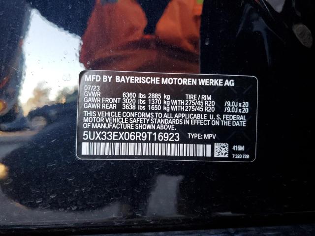 5UX33EX06R9T16923 - 2024 BMW X6 XDRIVE40I BLACK photo 12