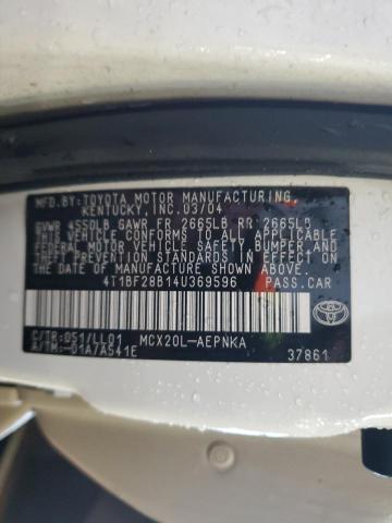 4T1BF28B14U369596 - 2004 TOYOTA AVALON XL WHITE photo 12