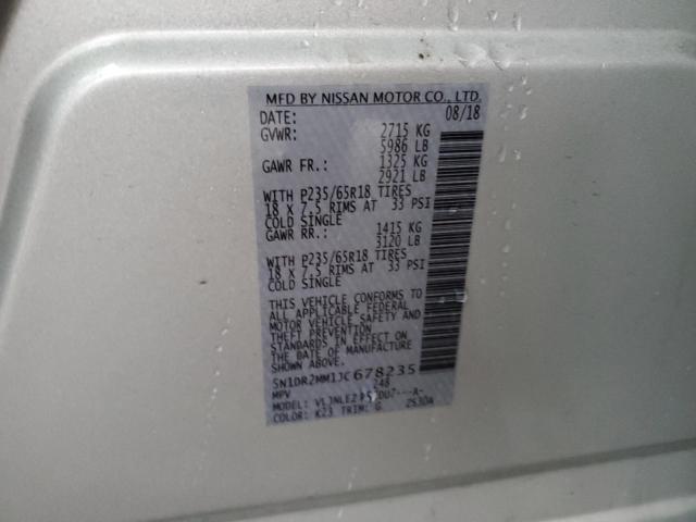 5N1DR2MM1JC678235 - 2018 NISSAN PATHFINDER S 银色 照片 12