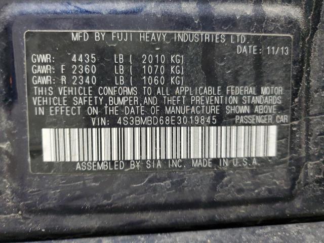 4S3BMBD68E3019845 - 2014 SUBARU LEGACY 2.5I PREMIUM BLUE photo 13