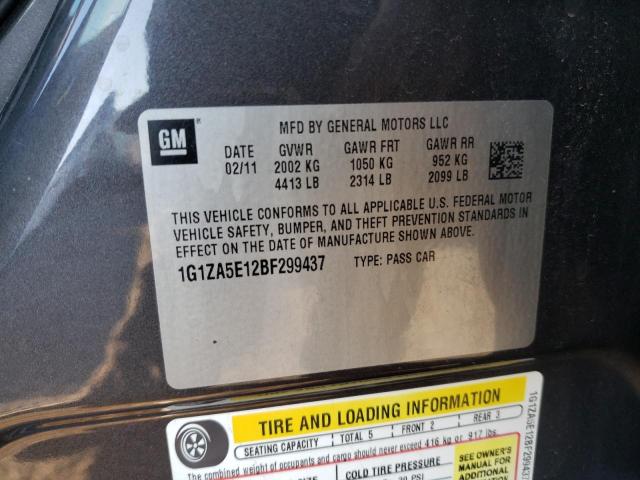 1G1ZA5E12BF299437 - 2011 CHEVROLET MALIBU LS GRAY photo 12