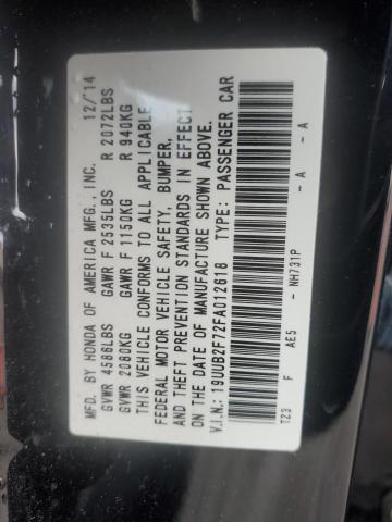 19UUB2F72FA012618 - 2015 ACURA TLX ADVANCE BLACK photo 12