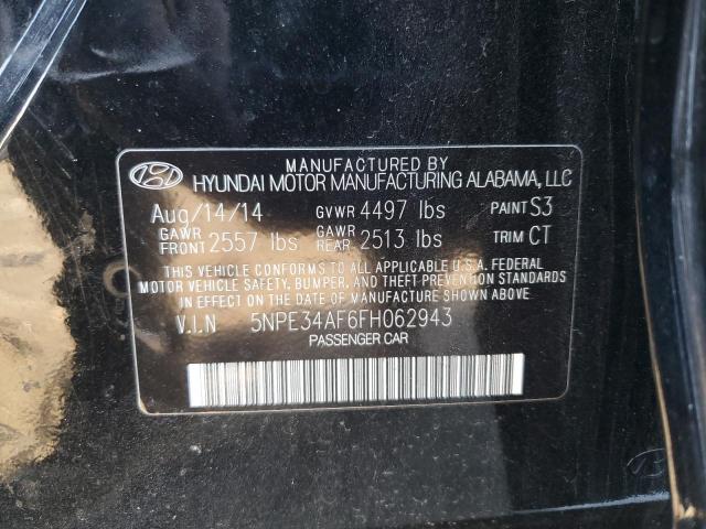 5NPE34AF6FH062943 - 2015 HYUNDAI SONATA SPORT BLACK photo 12