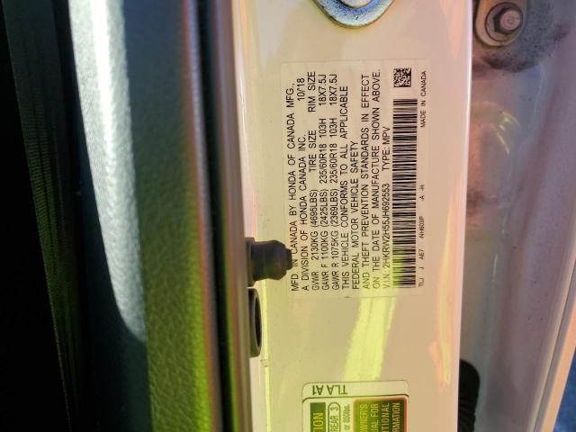 2HKRW2H55JH692553 - 2018 HONDA CR-V EX WHITE photo 13