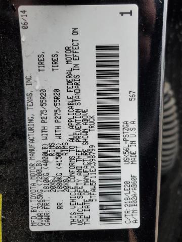 5TFAW5F11EX398799 - 2014 TOYOTA TUNDRA CREWMAX PLATINUM Qara foto 12