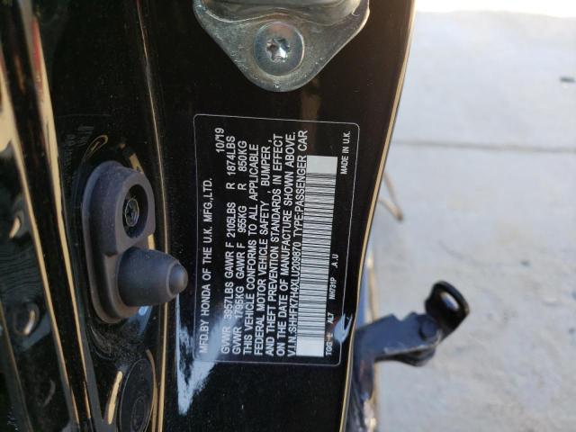 SHHFK7H4XLU209870 - 2020 HONDA CIVIC SPORT 黑色 照片 12