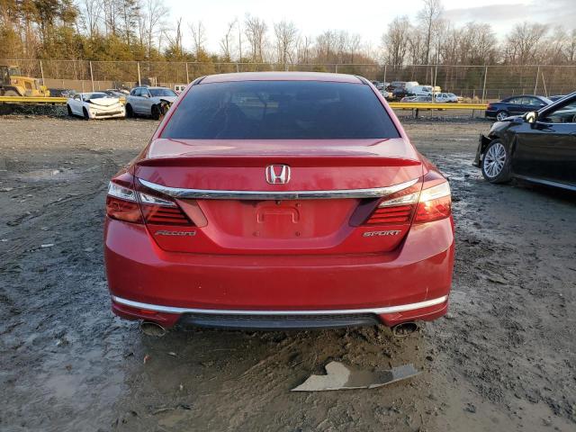 1HGCR2F5XGA061198 - 2016 HONDA ACCORD SPORT RED photo 6