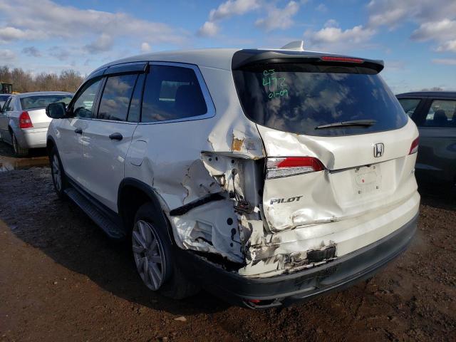 5FNYF6H17KB061187 - 2019 HONDA PILOT LX WHITE photo 2