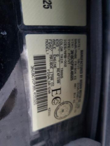 3N1BC1CP3BL405325 - 2011 NISSAN VERSA S BLACK photo 12