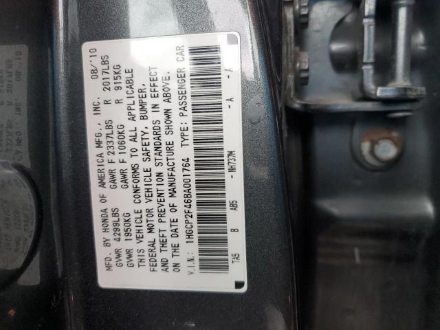 1HGCP2F46BA001764 - 2011 HONDA ACCORD LXP GRAY photo 13